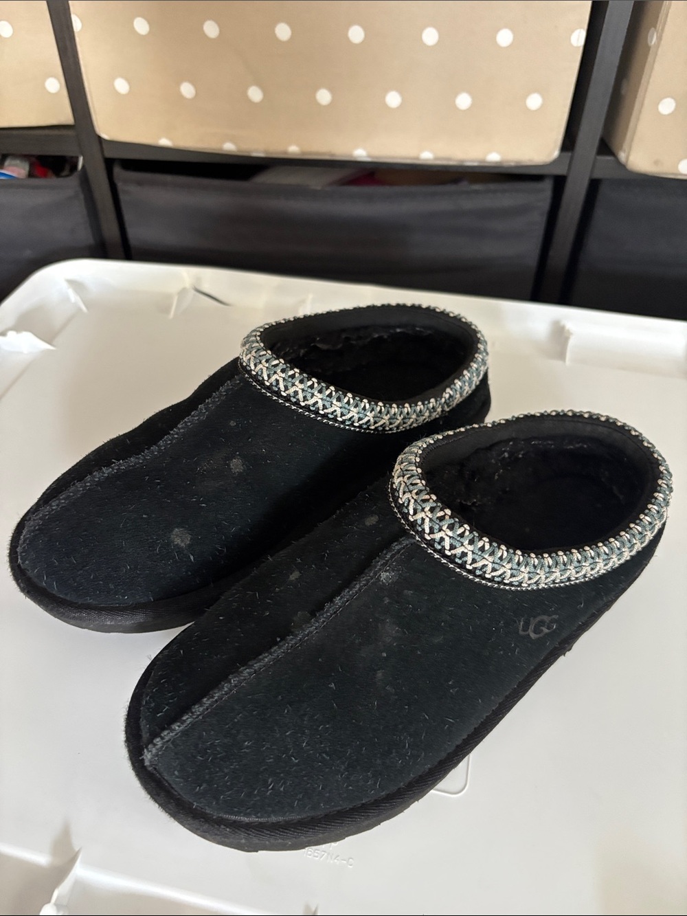 UGG Black Quilted-Trim Slip-On Women's Slippers